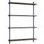 Moebe - Wall Shelving ws.115.1 Wandregal, Einfach Eiche geräuchert/Tiefblau