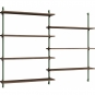 Moebe - Wall Shelving ws.115.2 Wandregal, Doppelt Eiche geräuchert/Kieferngrün