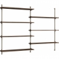 Moebe - Wall Shelving ws.115.2 Wandregal, Doppelt Eiche geräuchert/Warmes Grau