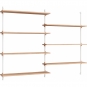 Moebe - Wall Shelving ws.115.2 Wandregal, Doppelt Eiche/Weiß