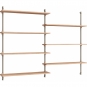 Moebe - Wall Shelving ws.115.2 Wandregal, Doppelt Eiche/Warmes Grau