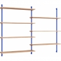 Moebe - Wall Shelving ws.115.2 Wandregal, Doppelt Eiche/Tiefblau
