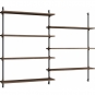 Moebe - Wall Shelving ws.115.2 Wandregal, Doppelt Eiche geräuchert/Schwarz
