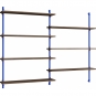 Moebe - Wall Shelving ws.115.2 Wandregal, Doppelt Eiche geräuchert/Tiefblau