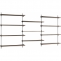 Moebe - Wall Shelving ws.115.3 Wandregal, Dreifach Eiche geräuchert / Edelstahl