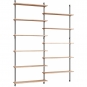 Moebe - Wall Shelving ws.200.2 Wandregal, Doppelt Eiche/Schwarz