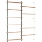 Moebe - Wall Shelving ws.200.2 Wandregal, Doppelt Eiche/Kieferngrün