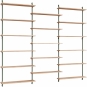 Moebe - Wall Shelving ws.200.3 Wandregal, Dreifach Eiche/Kieferngrün