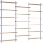 Moebe - Wall Shelving ws.200.3 Wandregal, Dreifach Eiche/Tiefblau