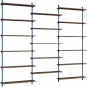 Moebe - Wall Shelving ws.200.3 Wandregal, Dreifach Eiche geräuchert/Tiefblau