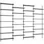 Moebe - Wall Shelving ws.230.4 Wandregal, Vierfach Schwarz/Schwarz