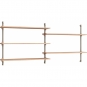 Moebe - Wall Shelving ws.65.2 Wandregal, Doppelt Eiche/Warmes Grau