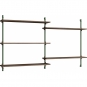 Moebe - Wall Shelving ws.85.2 Wandregal, Doppelt Eiche geräuchert/Kieferngrün