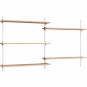 Moebe - Wall Shelving ws.85.2 Wandregal, Doppelt Eiche/Weiß