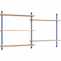 Moebe - Wall Shelving ws.85.2 Wandregal, Doppelt Eiche/Tiefblau