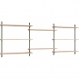 Moebe - Wall Shelving ws.85.3 Wandregal, Dreifach Eiche/Kieferngrün