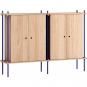 Moebe - Shelving System s.115.2.E Regal, Doppelt Eiche/Tiefblau