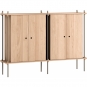 Moebe - Shelving System s.115.2.E Regal, Doppelt Eiche/Warmes Grau