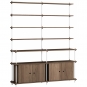 Moebe - Shelving System s.200.2.H Regal, Doppelt Eiche geräuchert/Weiß