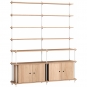 Moebe - Shelving System s.200.2.H Regal, Doppelt Eiche/Weiß