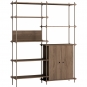 Moebe - Shelving System s.200.2.I Regal, Doppelt Eiche geräuchert/Warmes Grau