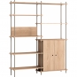 Moebe - Shelving System s.200.2.I Regal, Doppelt Eiche/Warmes Grau