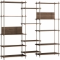 Moebe - Shelving System s.200.3.E Regal, Dreifach Eiche geräuchert/Warmes Grau