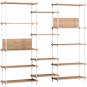 Moebe - Shelving System s.200.3.E Regal, Dreifach Eiche/Weiß