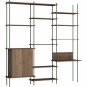 Moebe - Shelving System s.255.3.E Regal, Dreifach Eiche geräuchert/Kiefergrün