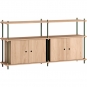 Moebe - Shelving System s.85.2.D Regal, Doppelt Eiche/Kieferngrün