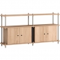 Moebe - Shelving System s.85.2.D Regal, Doppelt Eiche/Warmes Grau