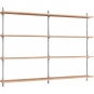 Moebe - Wall Shelving ws.115.2.B Wandregal, Doppelt Eiche / Edelstahl