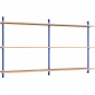 Moebe - Wall Shelving ws.85.2.B Wandregal, Doppelt Eiche/Tiefblau