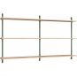 Moebe - Wall Shelving ws.85.2.B Wandregal, Doppelt Eiche/Kieferngrün