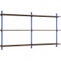 Moebe - Wall Shelving ws.85.2.B Wandregal, Doppelt Eiche geräuchert/Tiefblau