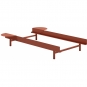 Moebe - Bett 90 cm ohne Lattenrost Terracotta | 2 Tische