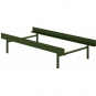 Moebe - Bett Hoch 90 cm ohne Lattenrost Piniengrün | Ohne Tische