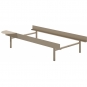 Moebe - Bett Hoch 90 cm ohne Lattenrost Sand | 1 Tisch