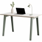 TIPTOE - New Modern Schreibtisch mit Wave Aufbewahrungsmodul 130x70 cm | Multiplex weiß | Eucalyptus Grey