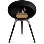 Le Feu - Dome Ground Low Bioethanol-Kamin Schwarz Stahl poliert | Eiche schwarz | Roségold