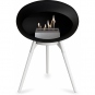 Le Feu - Dome Ground Low Bioethanol-Kamin Schwarz Weiß | Eiche weiß | Stahl