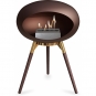 Le Feu - Dome Ground Low Bioethanol-Kamin Mocca Roségold | Eiche geräuchert | Stahl