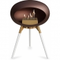 Le Feu - Dome Ground Low Bioethanol-Kamin Mocca Roségold | Eiche weiß | Roségold