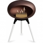Le Feu - Dome Ground Low Bioethanol-Kamin Mocca Schwarz | Eiche weiß | Roségold