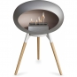 Le Feu - Dome Ground Low Bioethanol-Kamin Nickel Weiß | Eiche geseift | Stahl