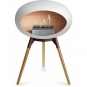 Le Feu - Dome Ground Low Bioethanol-Kamin Weiß Mocca | Roségold | Stahl