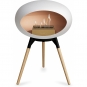 Le Feu - Dome Ground Low Bioethanol-Kamin Weiß Schwarz | Eiche geseift | Roségold
