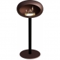 Le Feu - Dome Ground Steel High Bioethanol-Kamin Mocca Schwarz | Ø60 mm | Mocca | Roségold