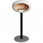 Le Feu - Dome Ground Steel High Bioethanol-Kamin Weiß Schwarz | Ø60 mm | Nickel | Roségold