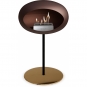 Le Feu - Dome Ground Steel Low Bioethanol-Kamin Mocca Schwarz | Ø25 mm | Roségold | Stahl